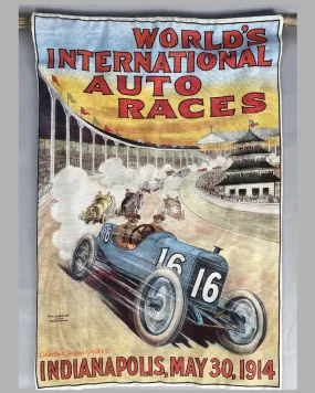 1914 Indianapolis tapestry featuring the original image used to promote the event