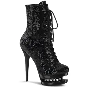 6 Inch Heel BLONDIE-R-1020 Black Sequins