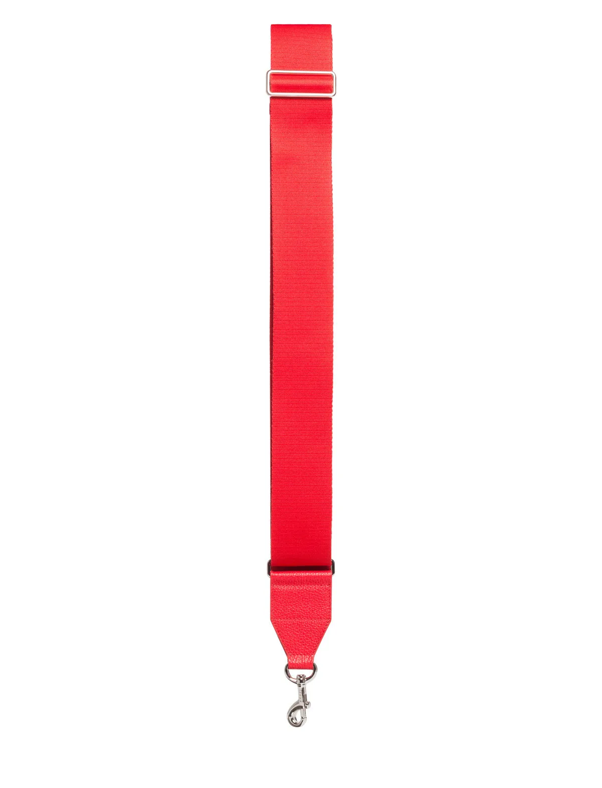 Adjustable Shoulder Strap in Cervocalf Leather with Silver Colored Hardware