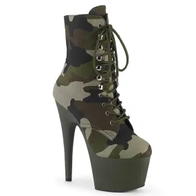 ADORE-1020CAMO Green & Brown Calf High Boots