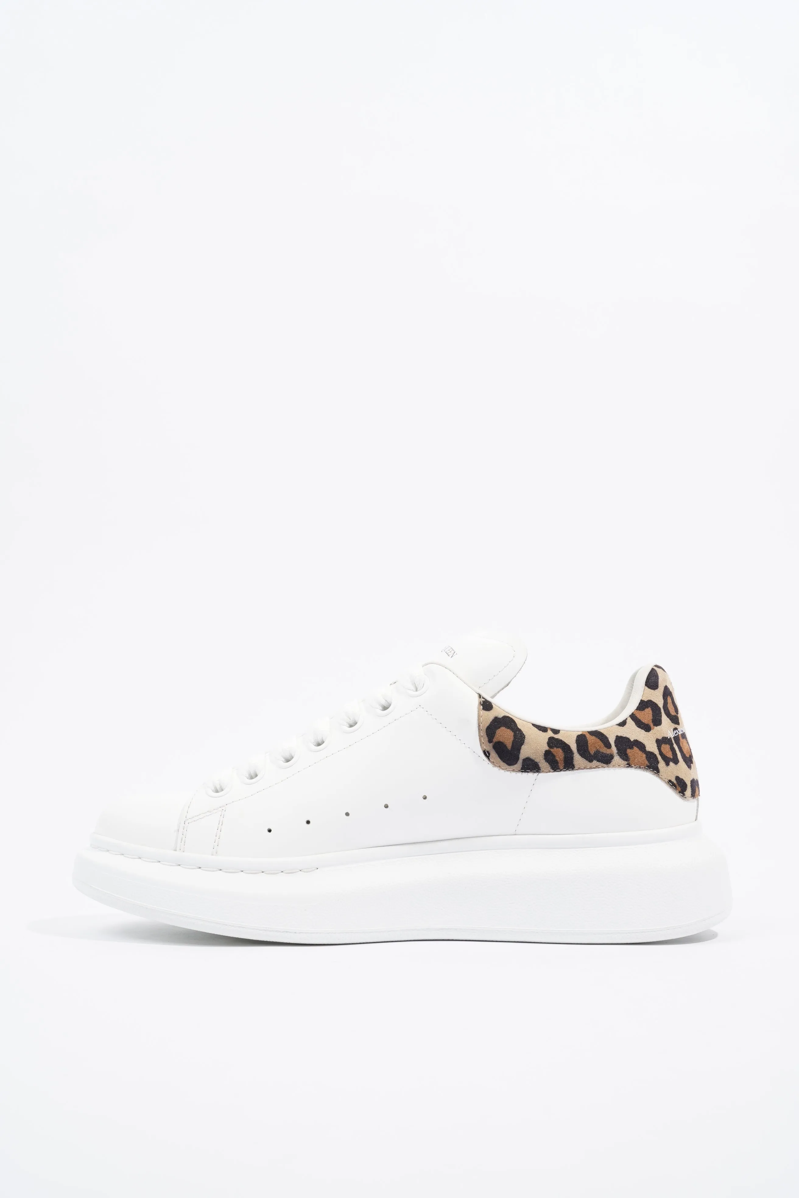 Alexander McQueen Oversized Sneaker White / Leopard Tab Leather EU 40 UK 7