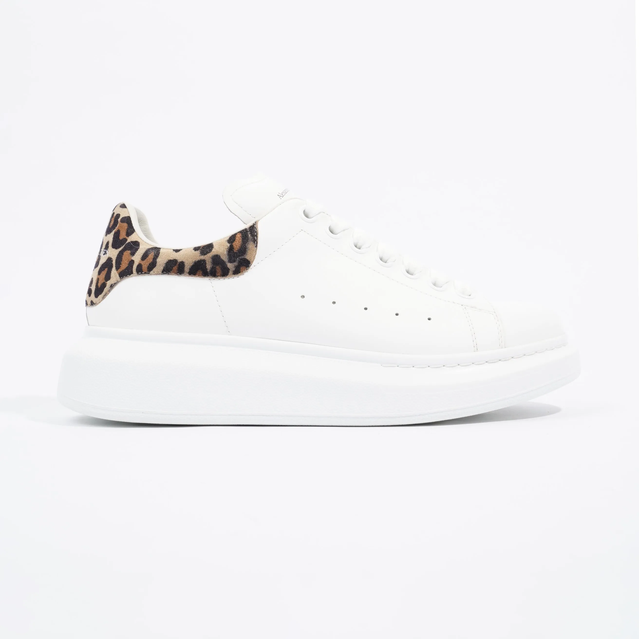 Alexander McQueen Oversized Sneaker White / Leopard Tab Leather EU 40 UK 7
