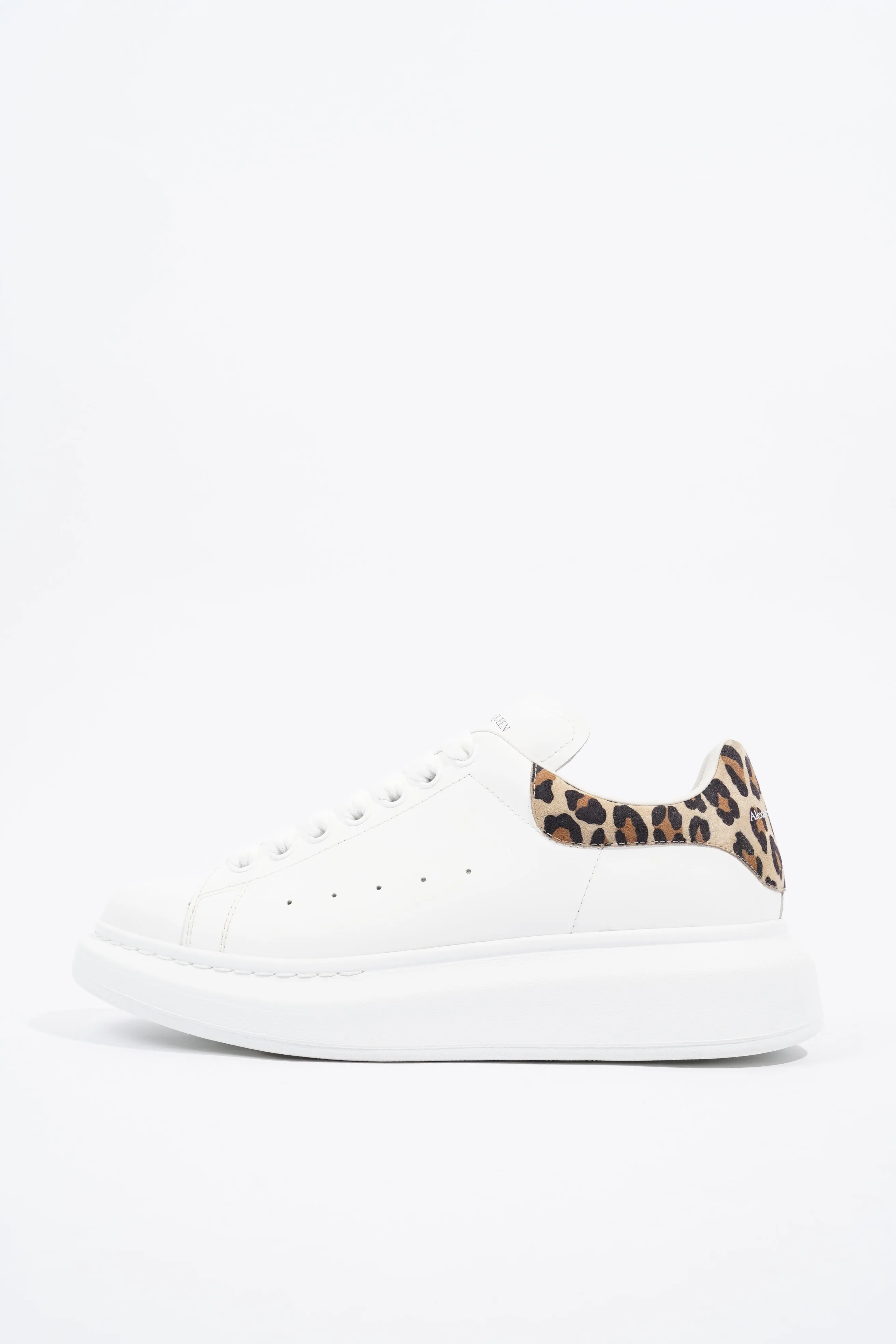 Alexander McQueen Oversized Sneaker White / Leopard Tab Leather EU 40 UK 7