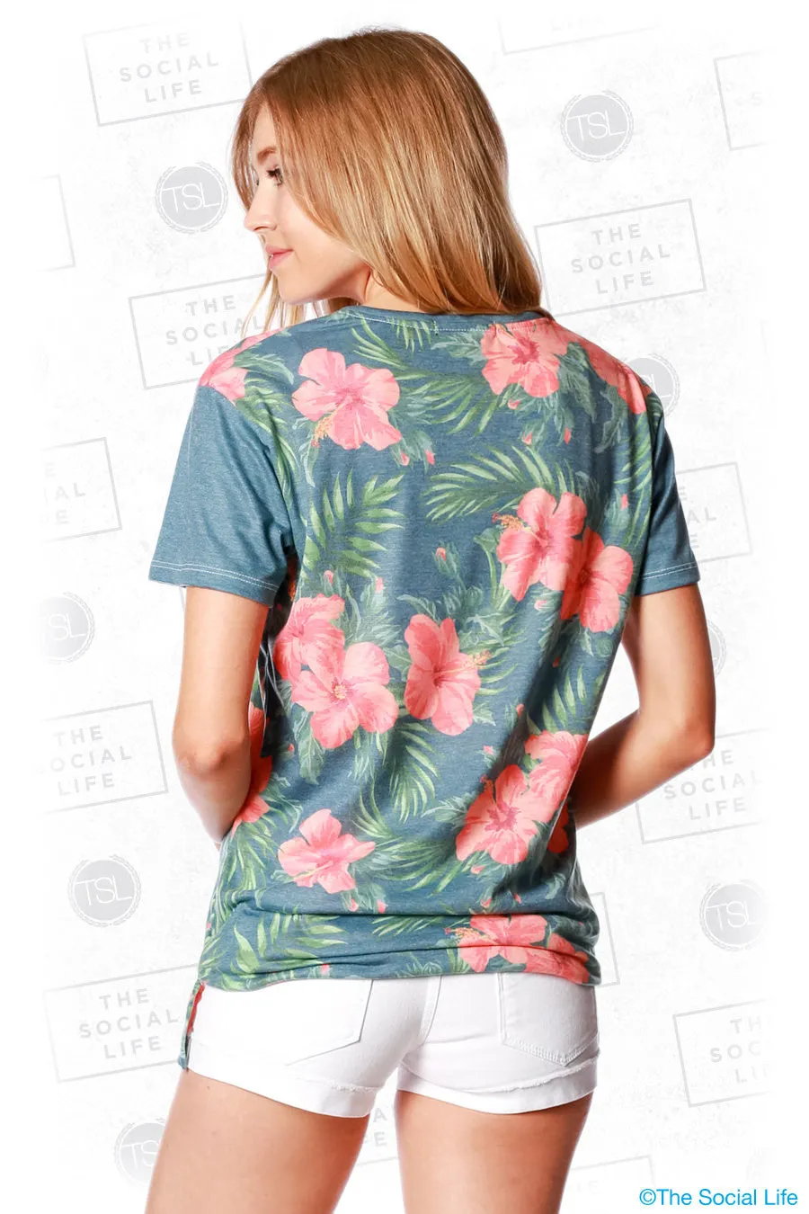 Alpha Chi Omega Vintage Hawaiian Scoop Tee