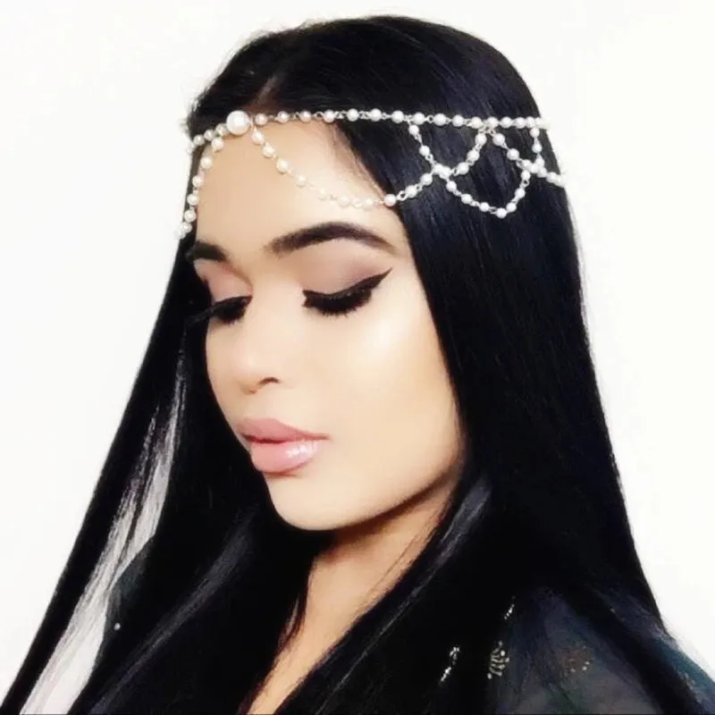 Boho Crystal Bride Headdress Hair Accesories New Fashion Elegant Head Chain Jewelry Women Wedding Accessories Bridal Headpiece