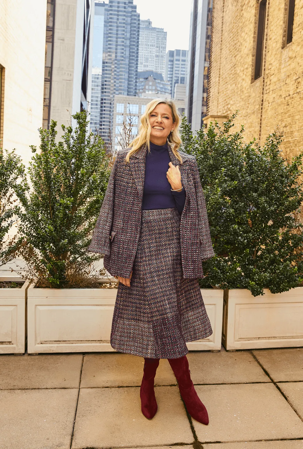 Boyfriend Blazer - Cranberry Tweed