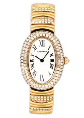 Cartier Baignoire 1920 WB5004D8 Diamond 18K Yellow Gold Ladies Watch
