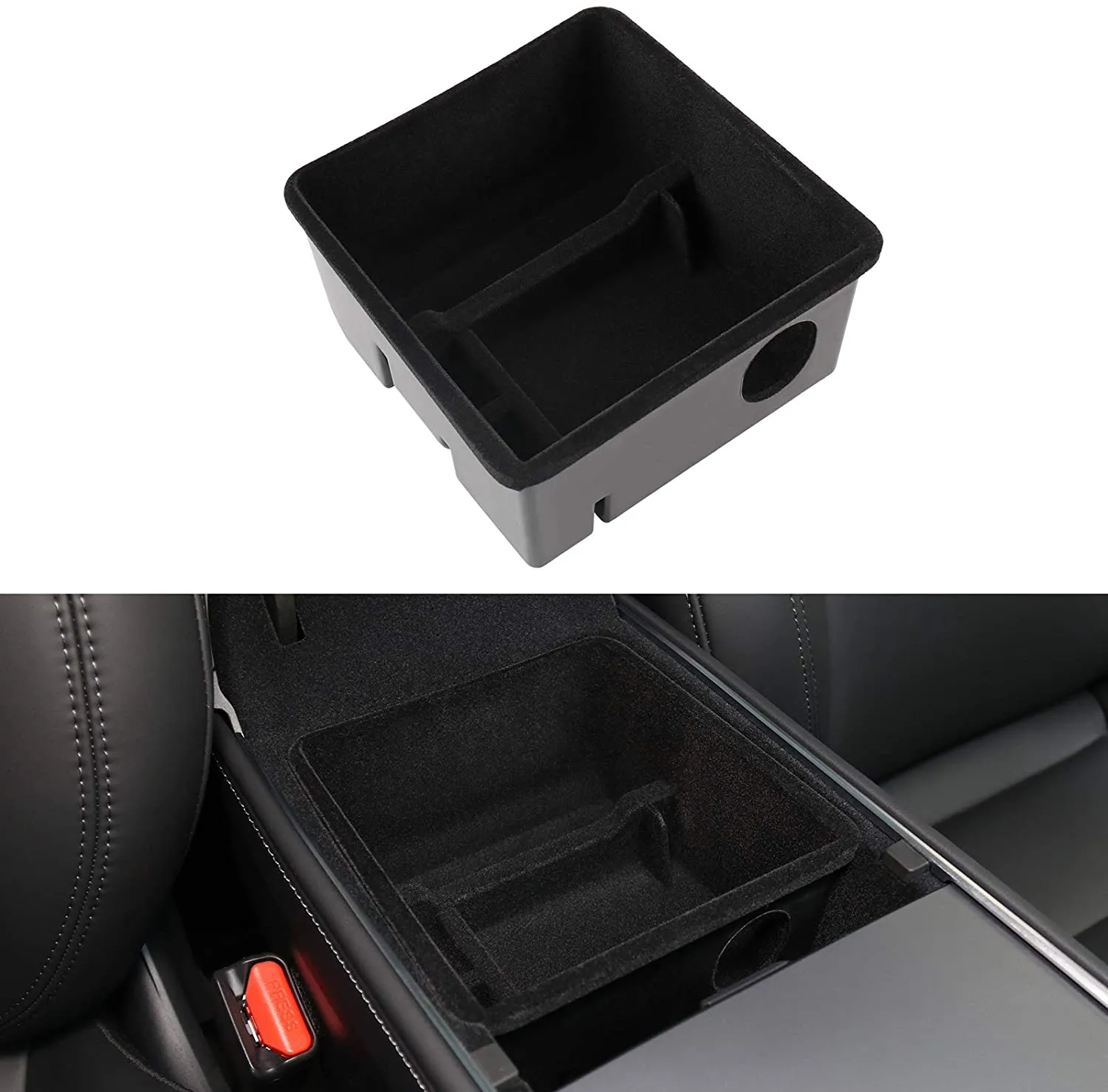 Center Console Tray Armrest Box Storage Box for Tesla Model 3 / Model Y