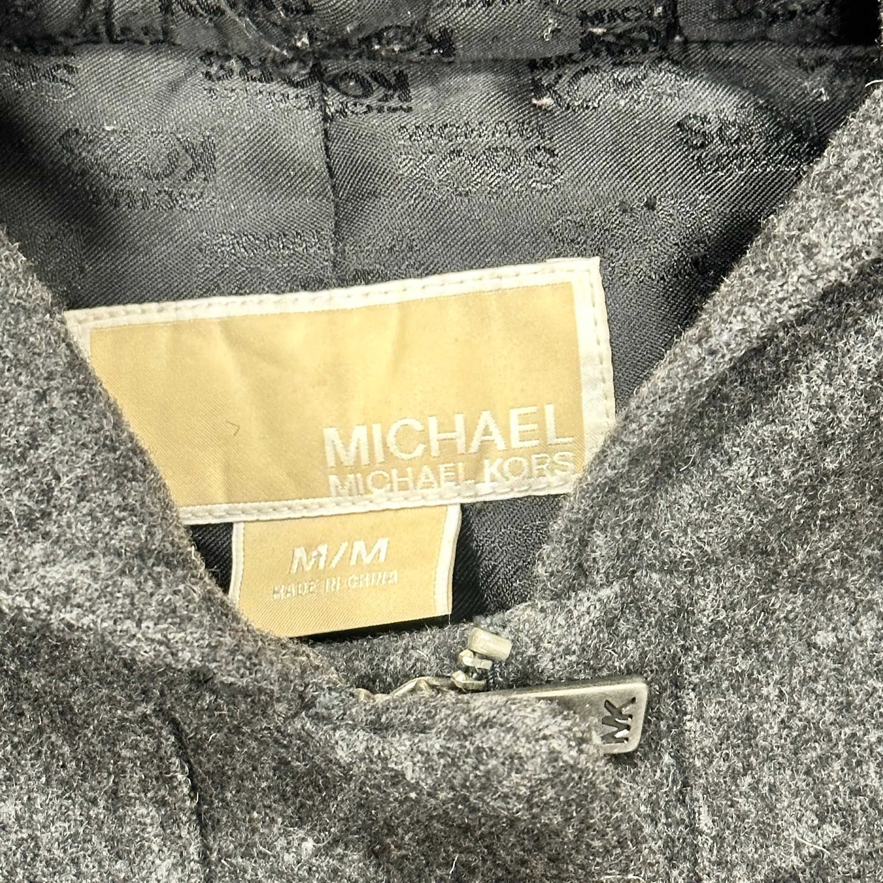 Coat Wool By Michael By Michael Kors In Grey, Size: M
