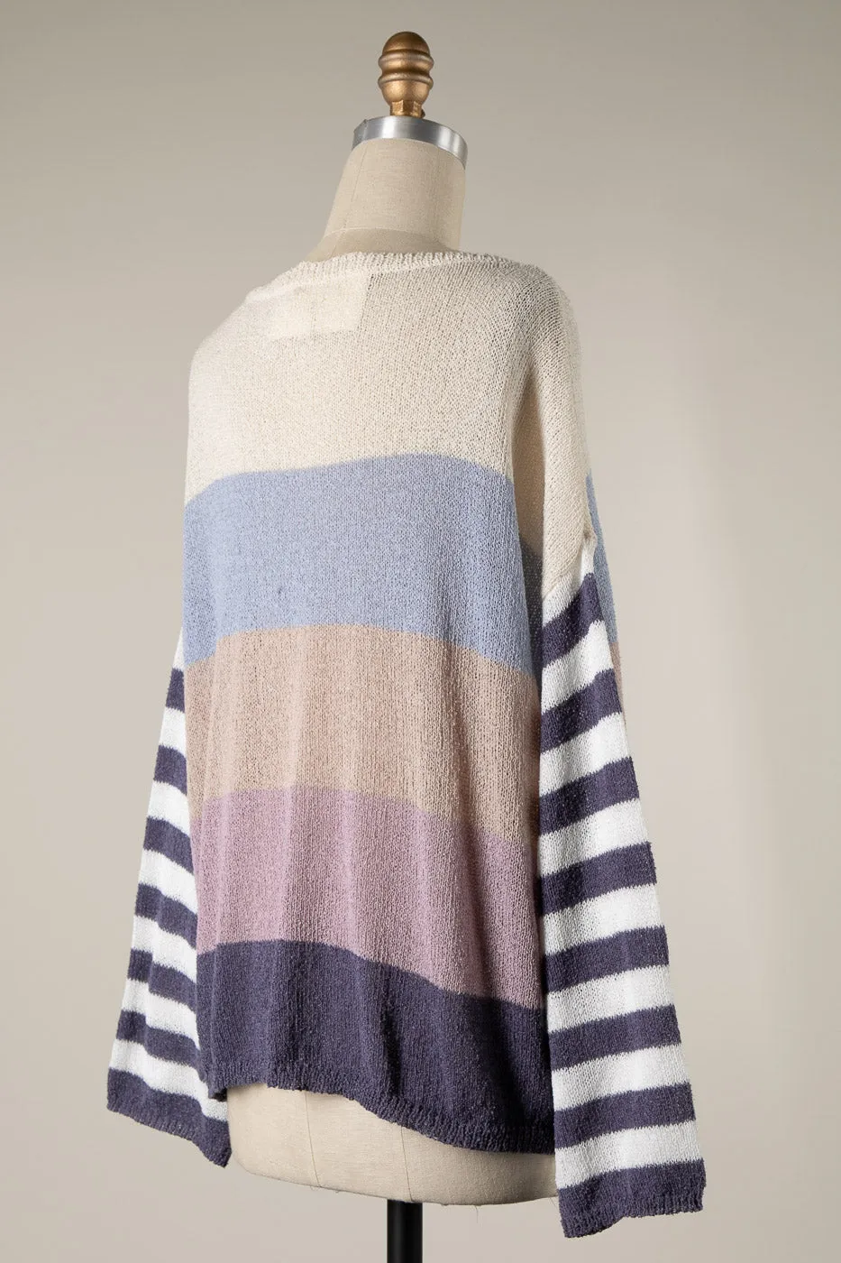 COLOR BLOCK LIGHTWEIGHT KNIT SWEATER 1 PACK