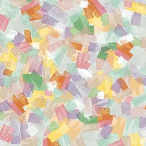 CONFETTI BLOSSOMS BRUSHSTROKES 26236X  MULTI.Priced per 25cm