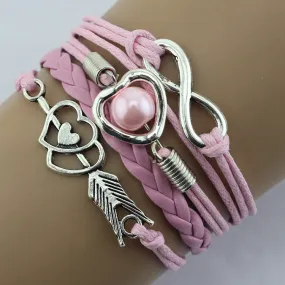 Fashion Retro Cupid's Arrow Love Pearl Multilayer Bracelet