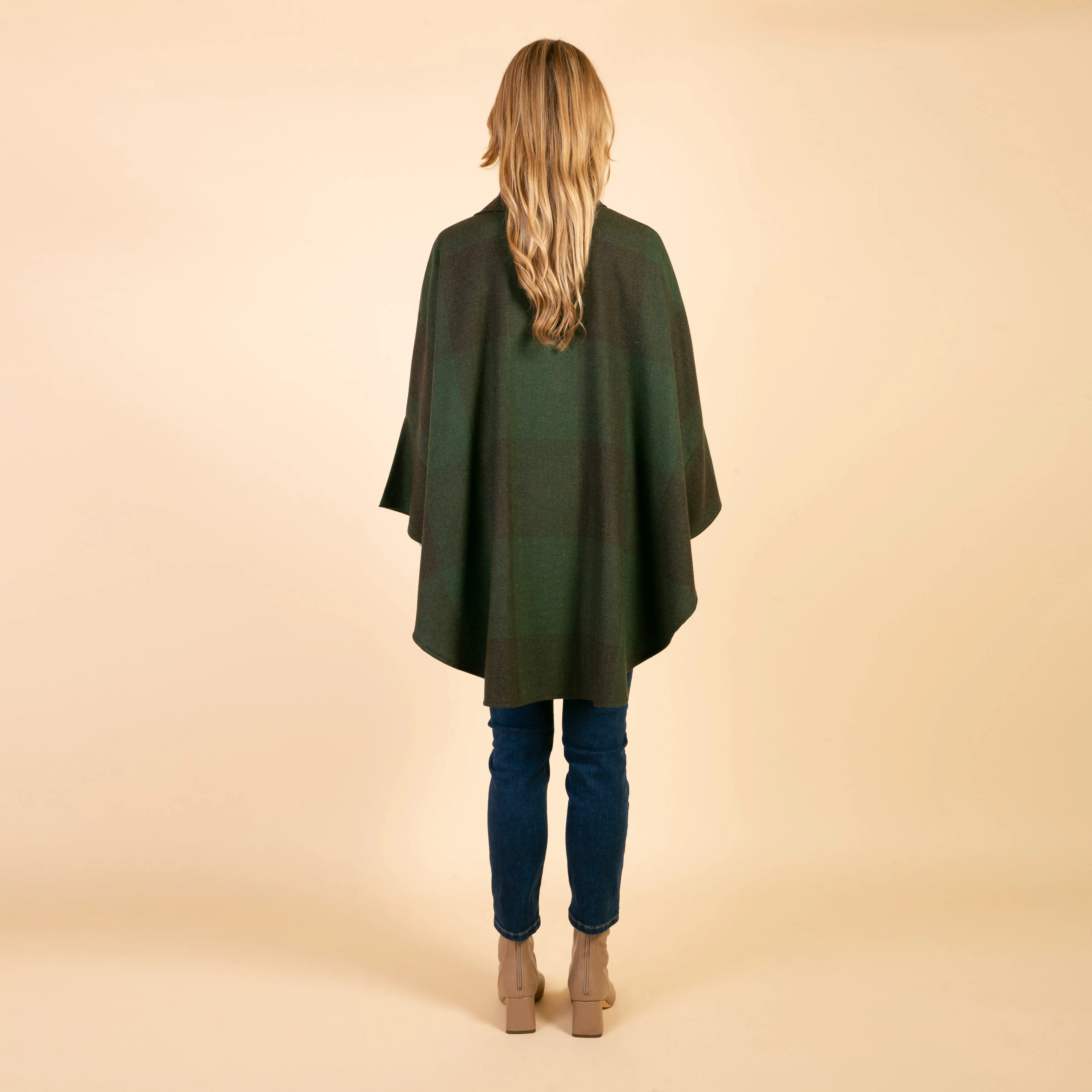 Forest Green Roisin Donegal Tweed Cape