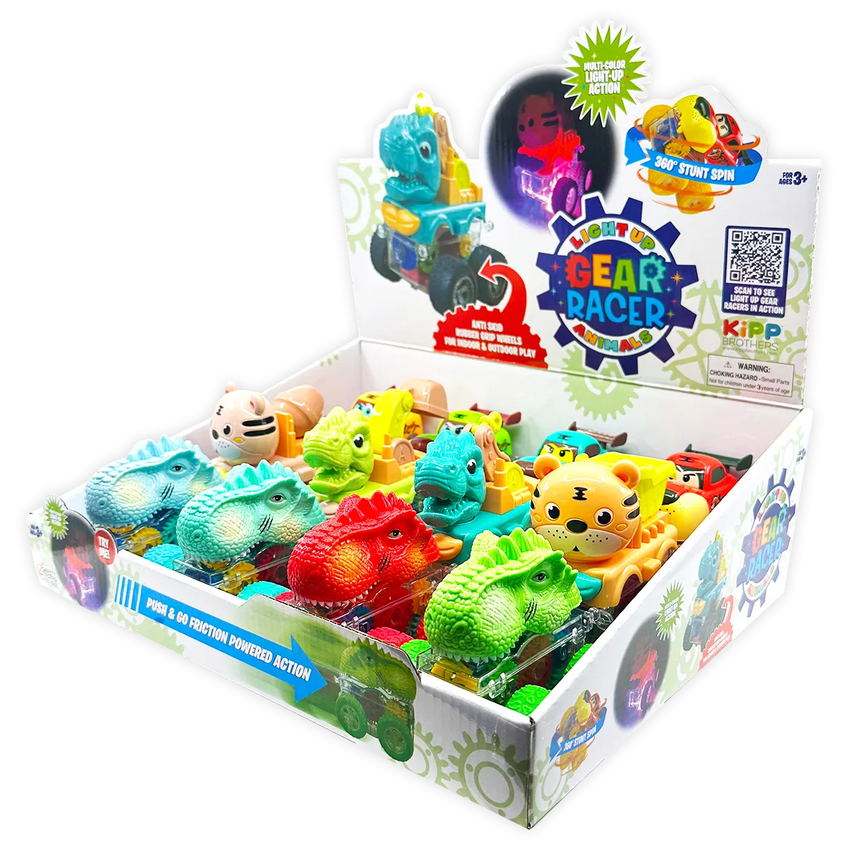 Friction Toy Car Light Up Assortment - 12 Pieces Per Display 24452