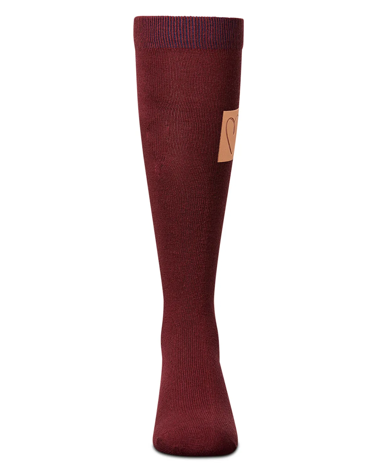 Girl's Cork Heart Patch Tab Knee High Socks