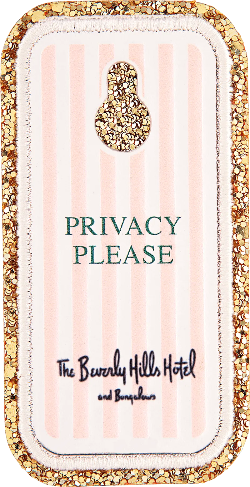 Glitter Varsity The Beverly Hills Hotel "Privacy Please" Door Hang Patch