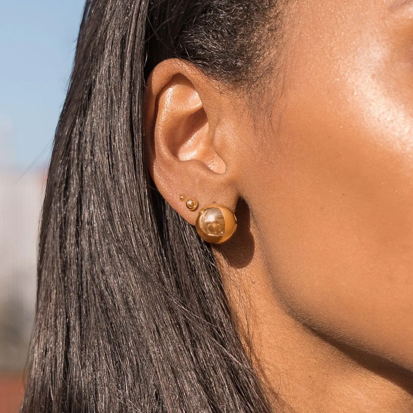 Gold Sphere Studs | 3mm