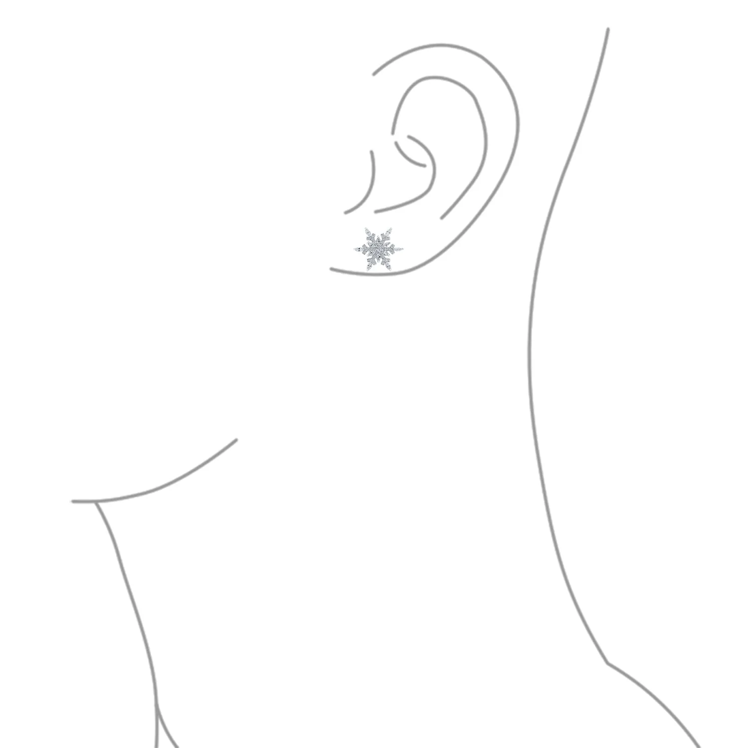 Holiday Party CZ Christmas Flower AAA Cubic Zirconia Snowflake Stud Earrings