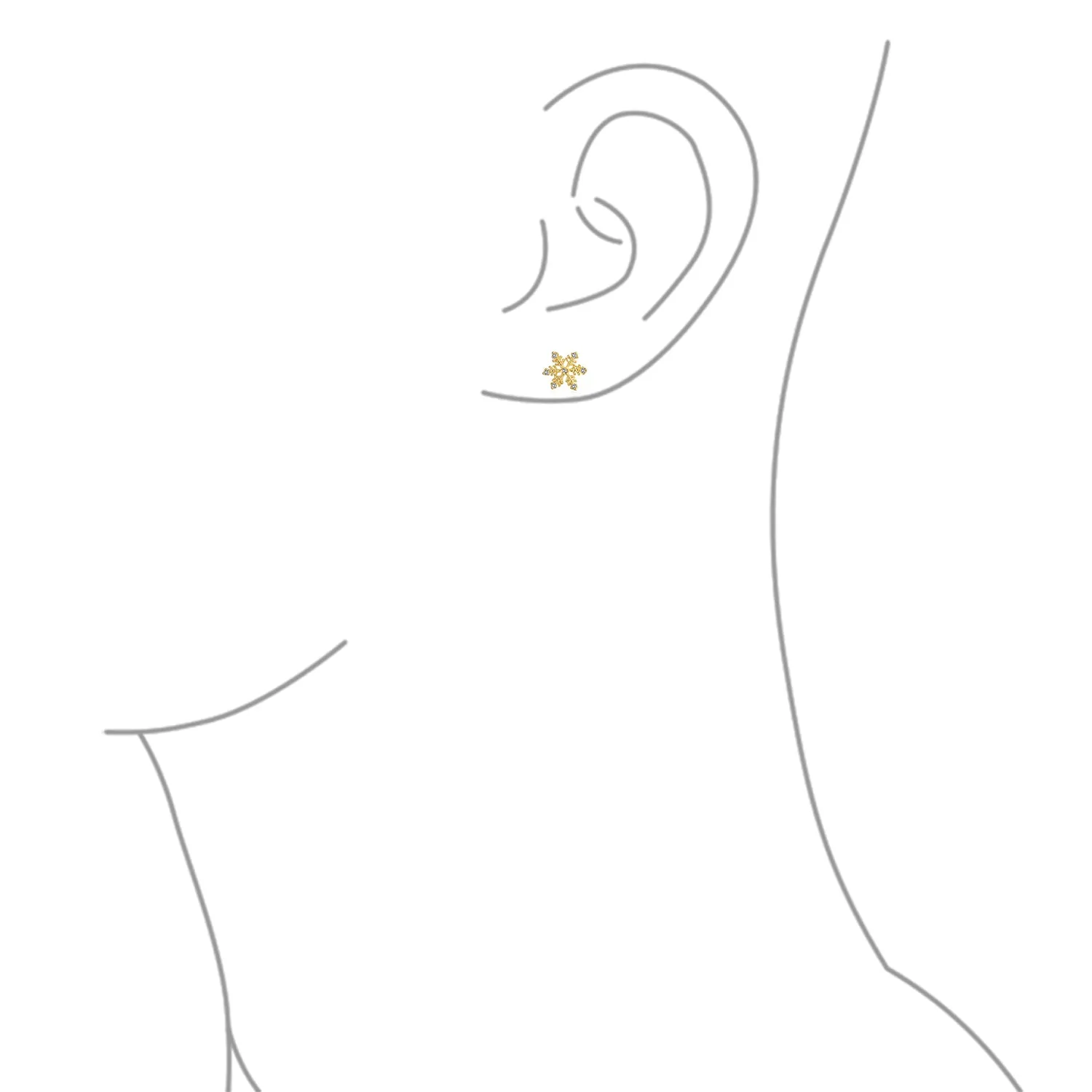 Holiday Party CZ Christmas Flower AAA Cubic Zirconia Snowflake Stud Earrings