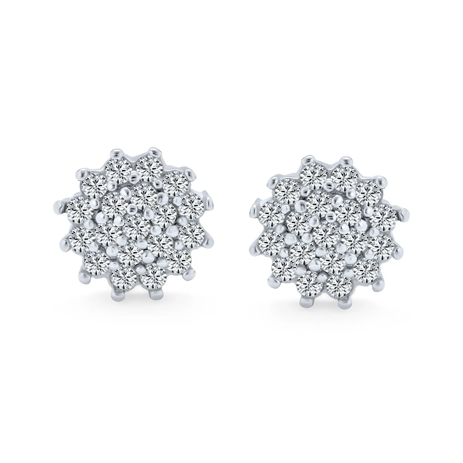 Holiday Party CZ Christmas Flower AAA Cubic Zirconia Snowflake Stud Earrings