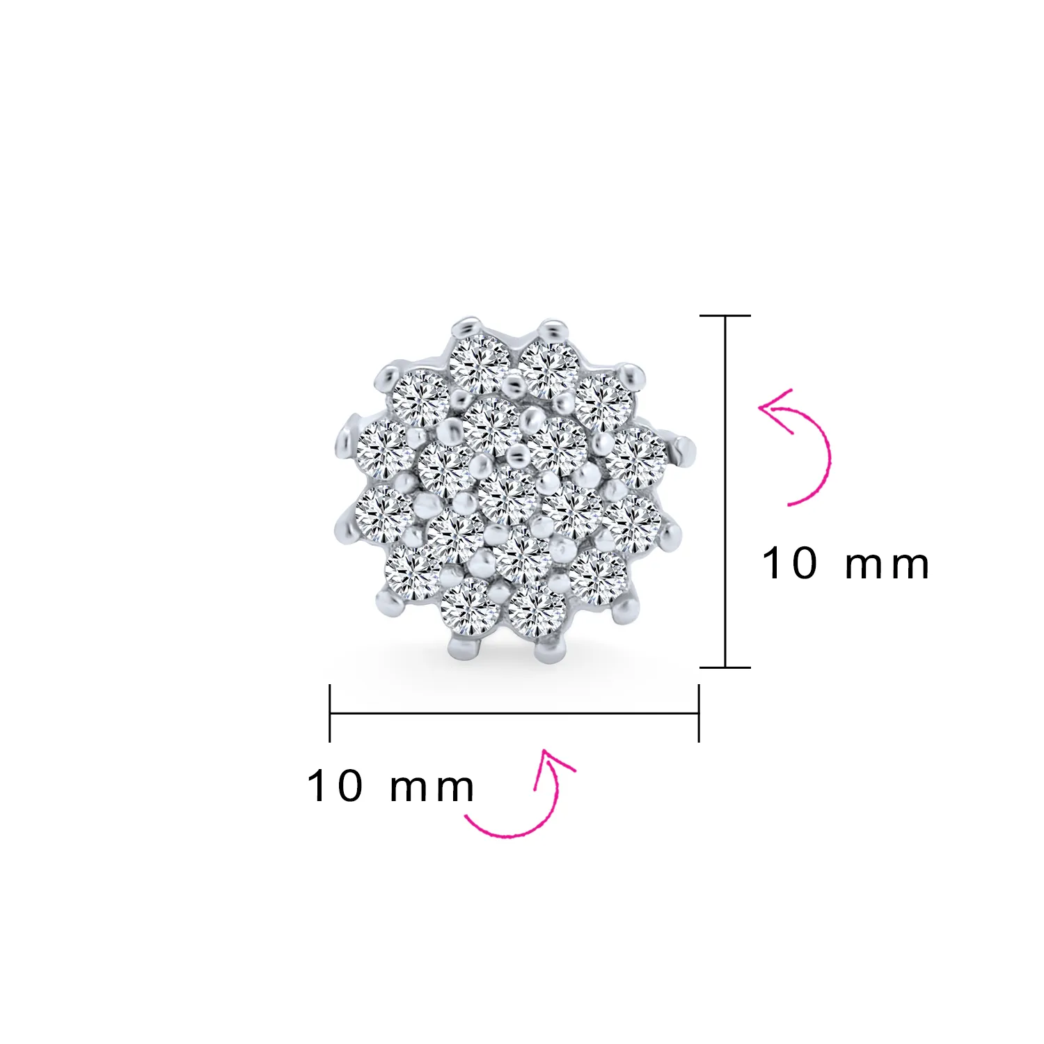 Holiday Party CZ Christmas Flower AAA Cubic Zirconia Snowflake Stud Earrings