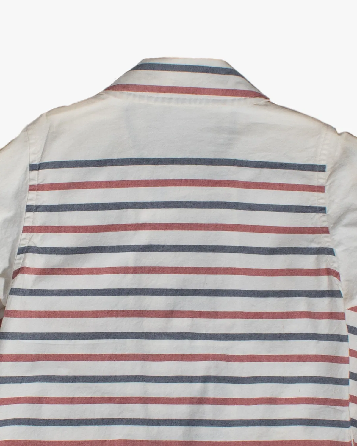 Japanese Repro Nautical Coat, Sugar Cane Brand, White Long Sleeve with Red and Blue Stripes