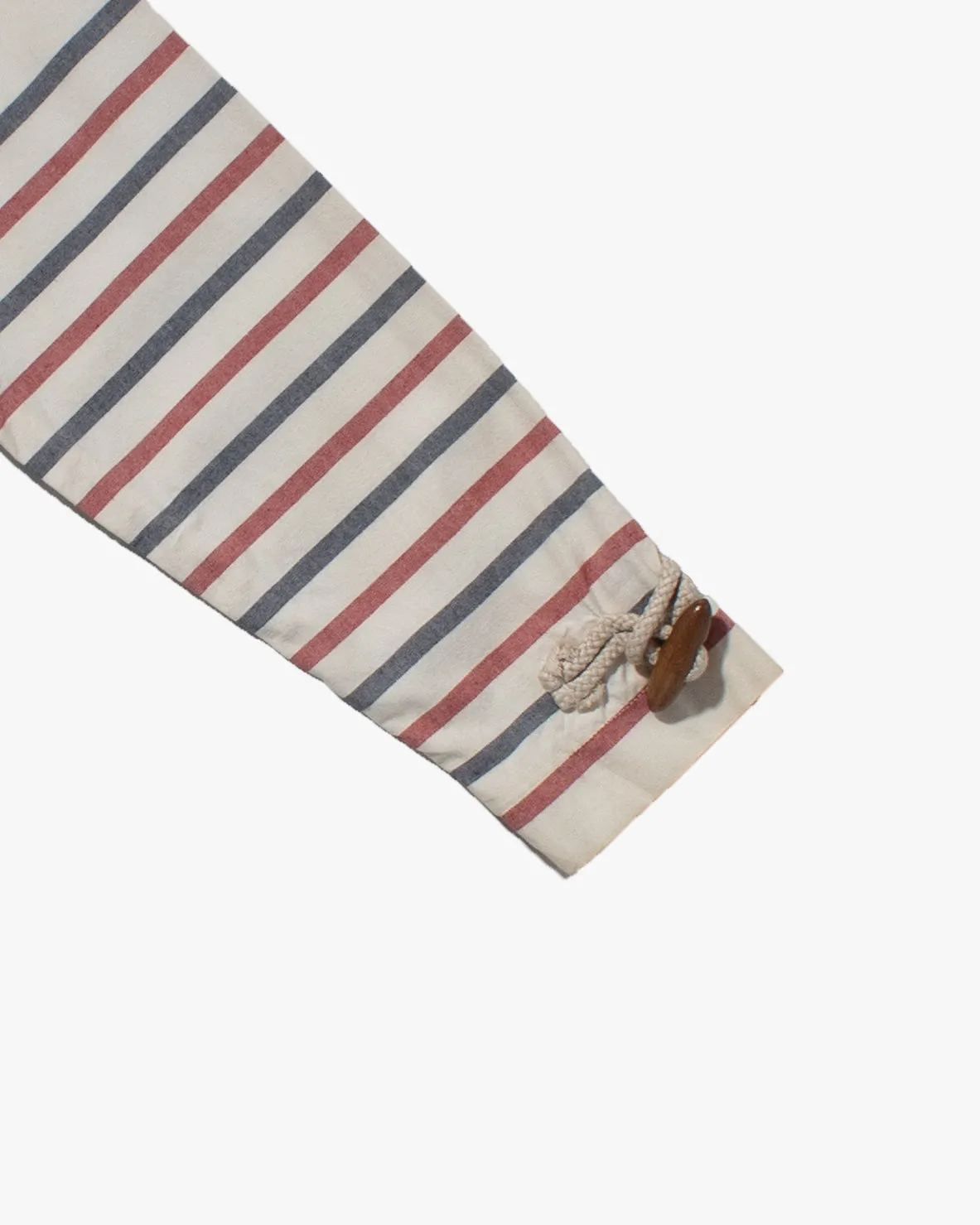 Japanese Repro Nautical Coat, Sugar Cane Brand, White Long Sleeve with Red and Blue Stripes