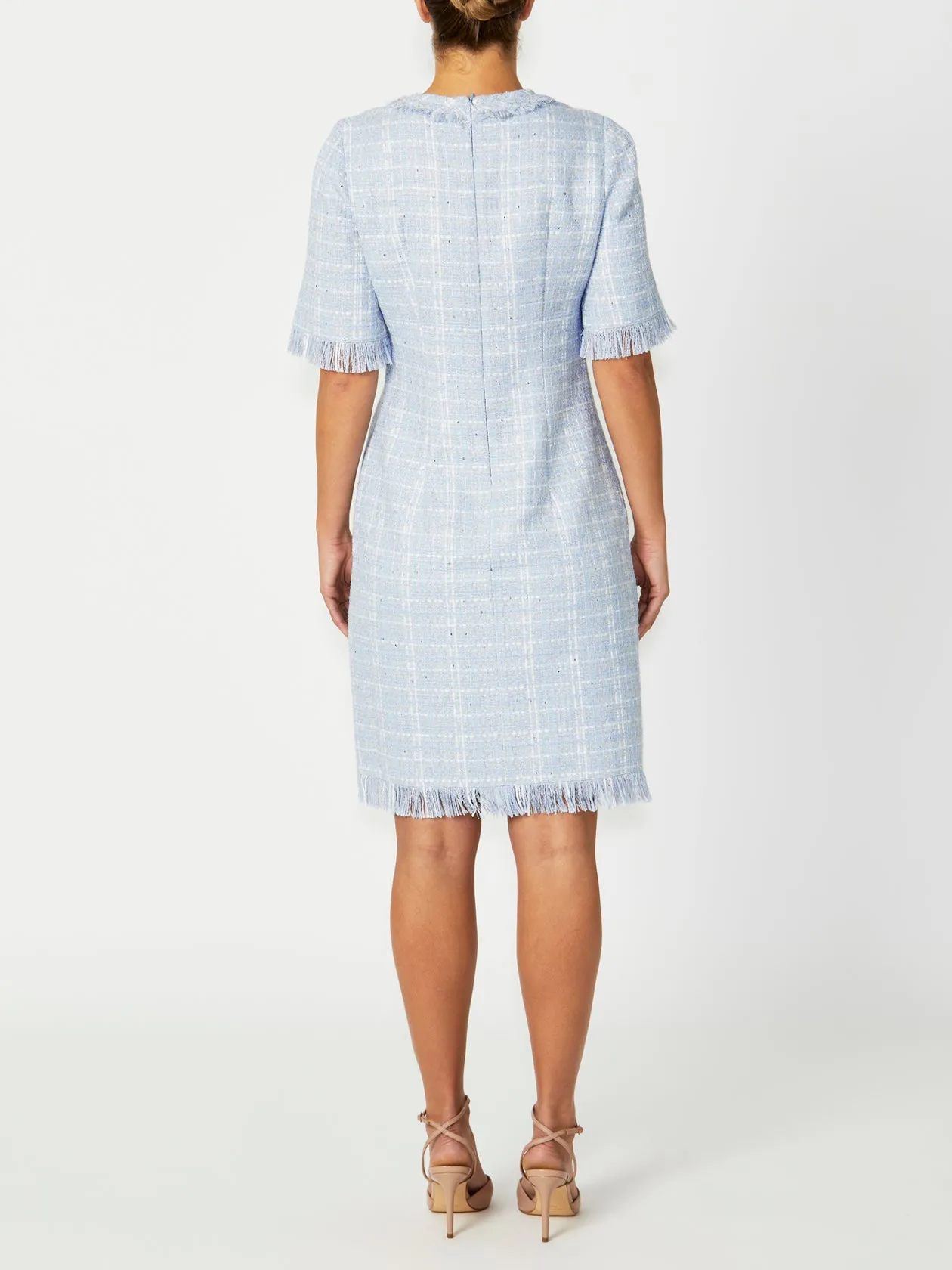 Lilly Light Blue Tweed Dress