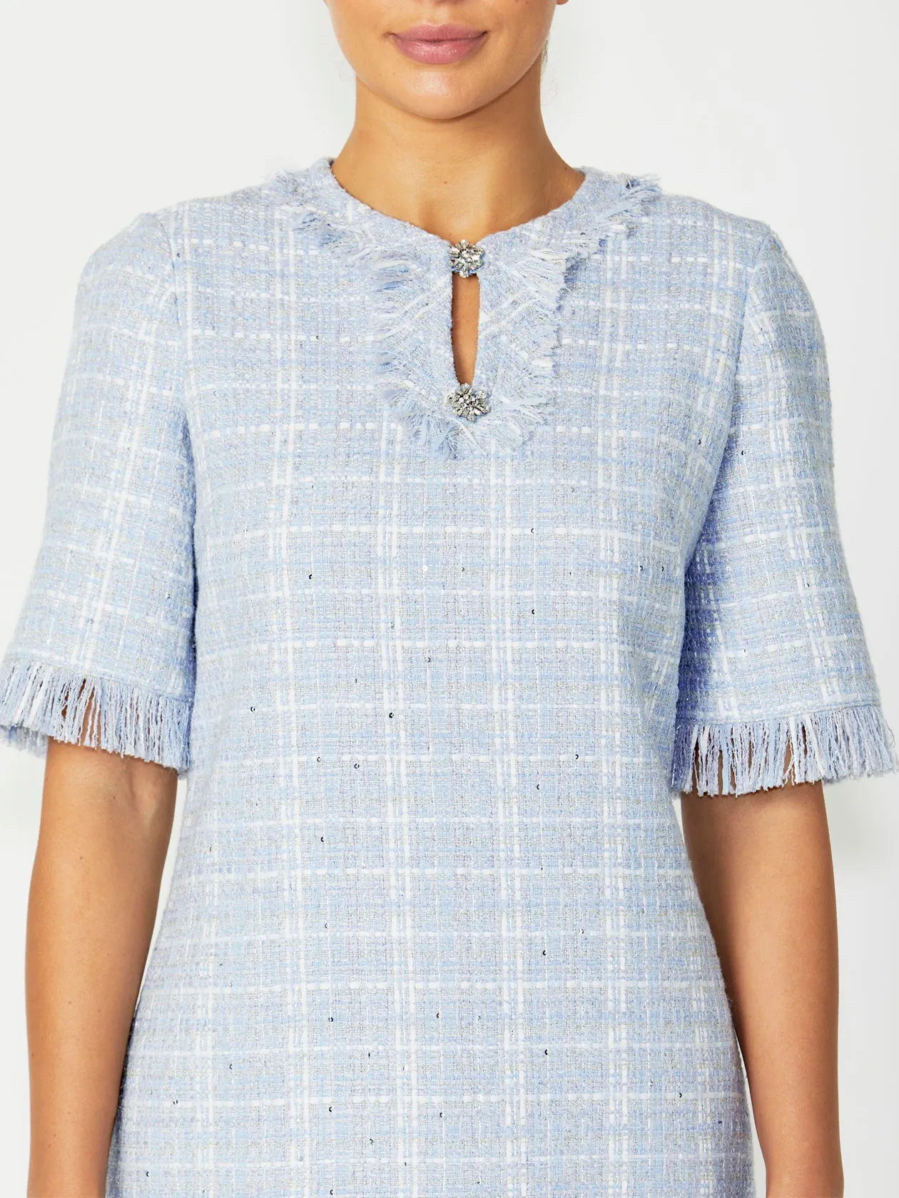 Lilly Light Blue Tweed Dress