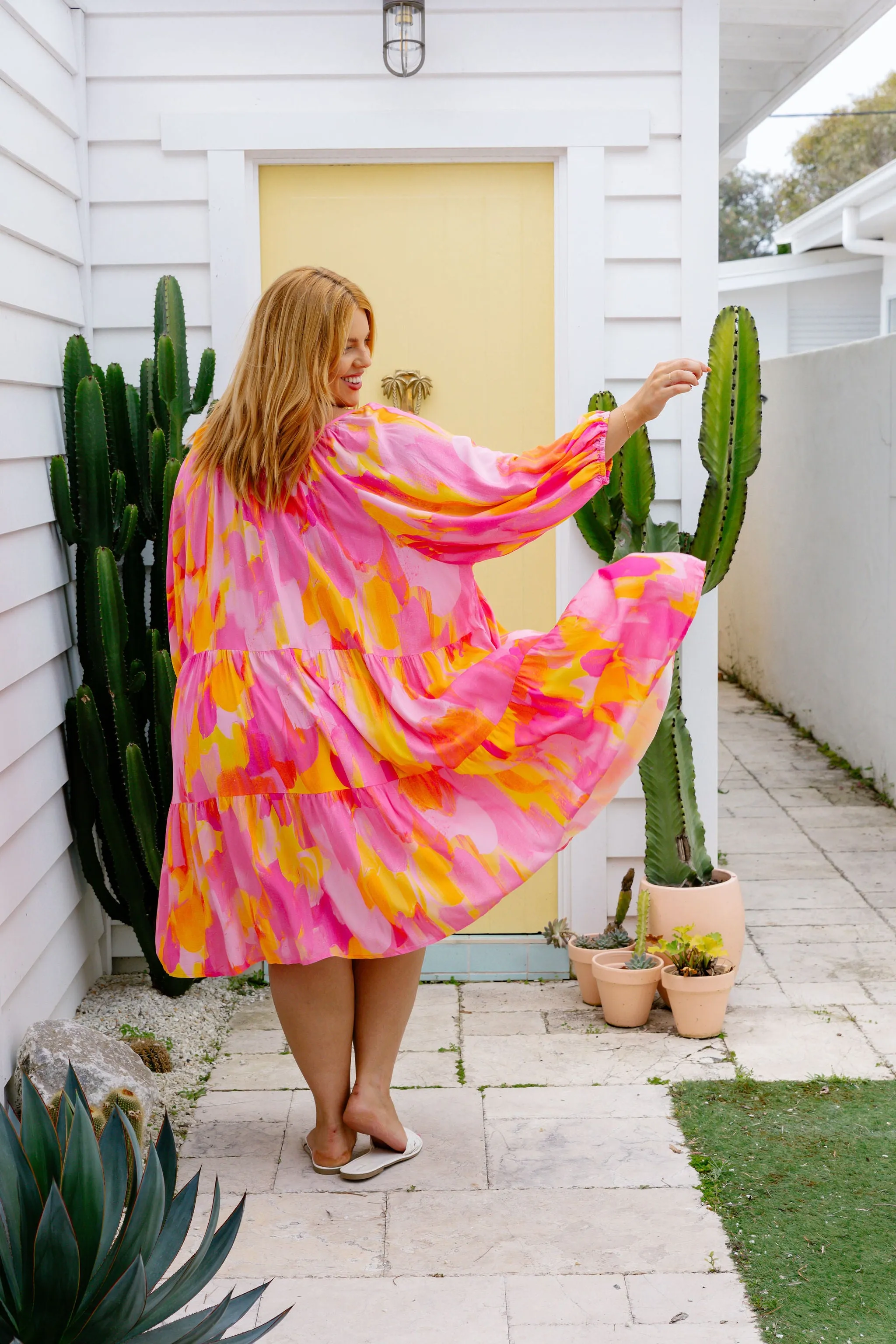 Mahli Dress in Pink Bloom by Maggi McDonald
