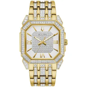 MEN'S TWO-TONE STEEL BULOVA OCTAVA WATCH WITH CRYSTALS