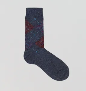 Merino argyle sock [Grey]