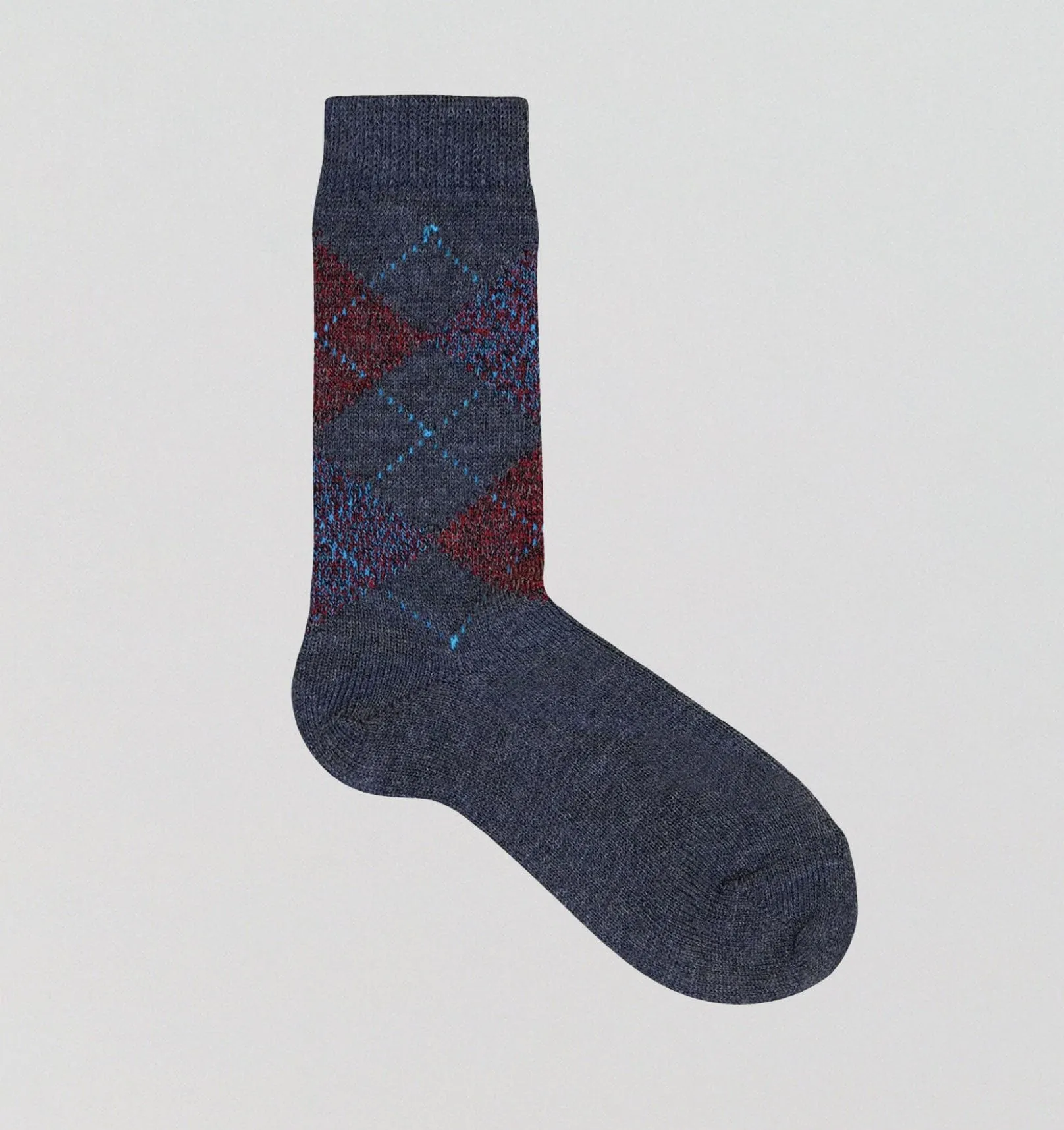 Merino argyle sock [Grey]