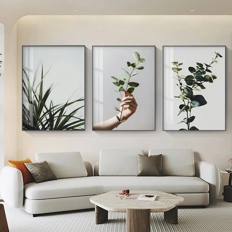 Minimalist Green Leaves Tropical Plants Wall Art Fine Art Canvas Prints Modern Botanical Pictures For Living Room Dining Room Home Office Decor
