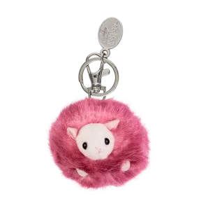 Pink Pygmy Puff Keyring