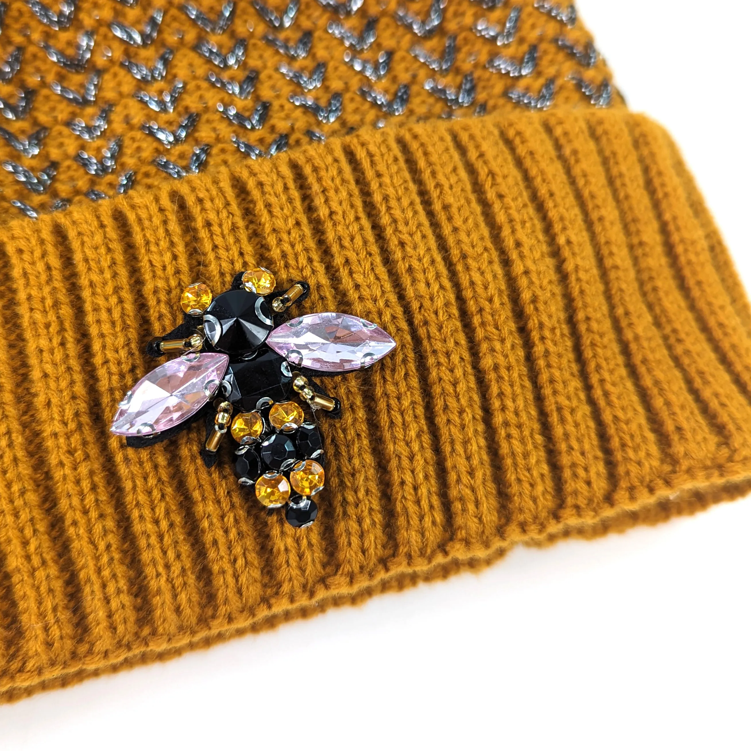 PomPom Hat with Bee Detail
