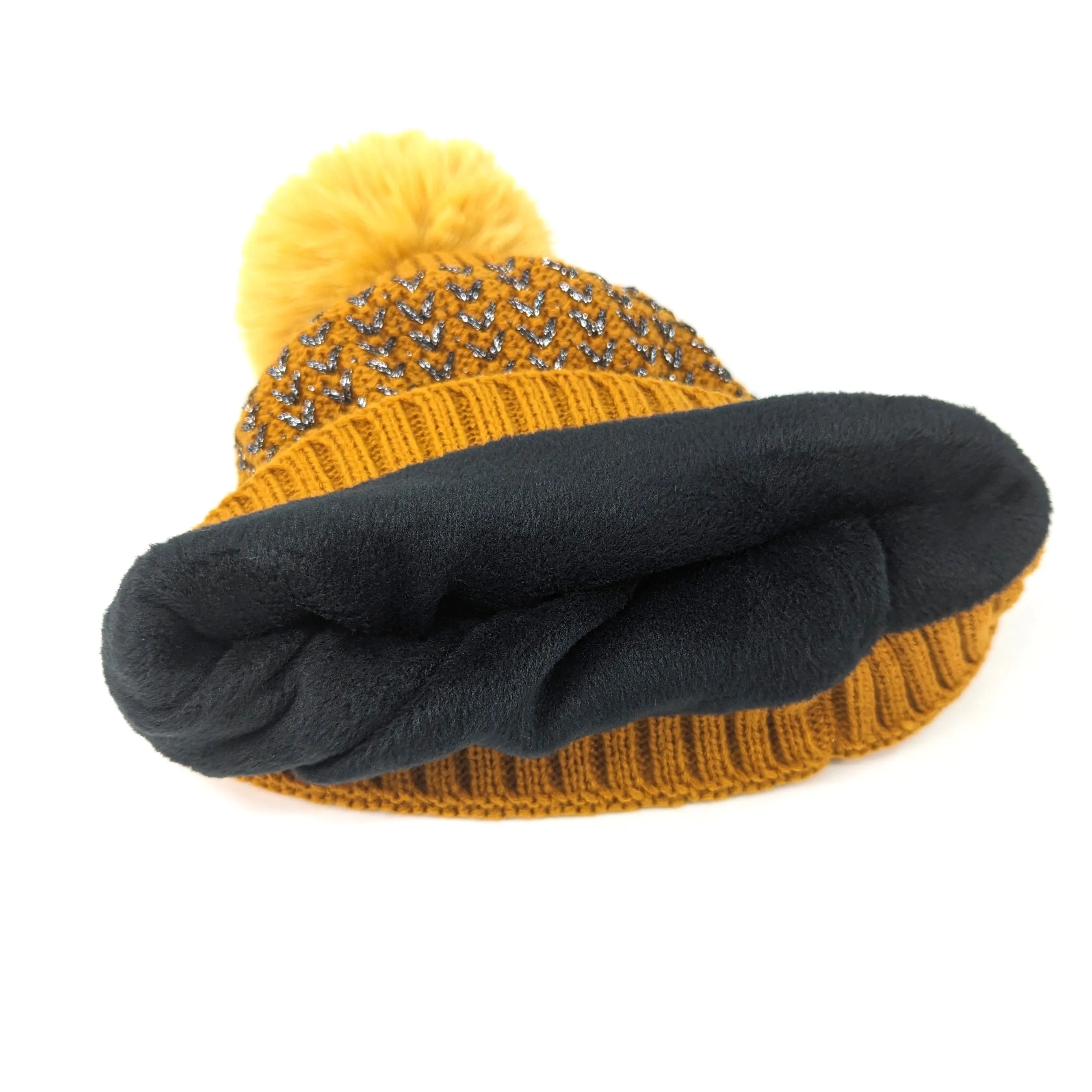 PomPom Hat with Bee Detail