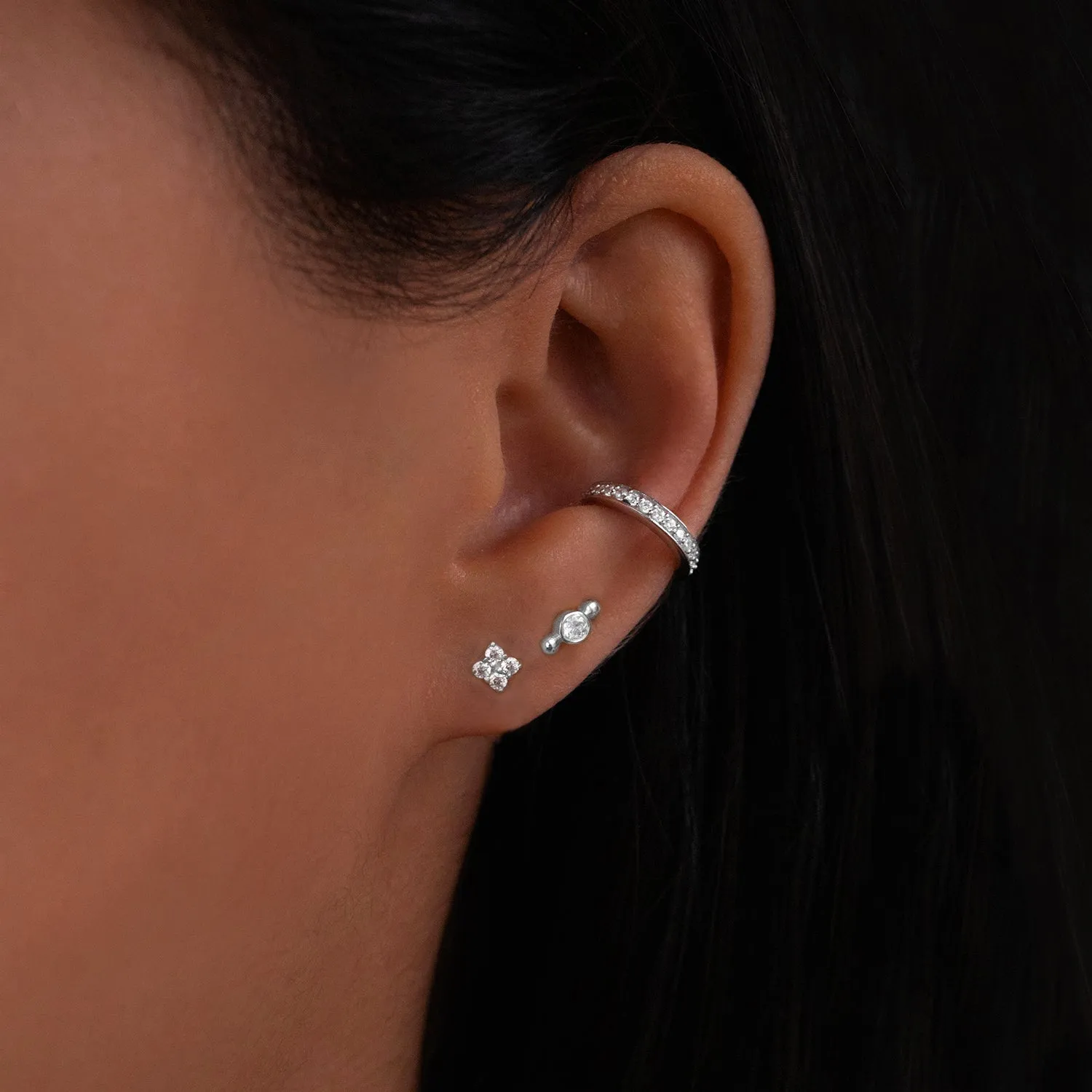 Quaditta Studs | Silver & CZ
