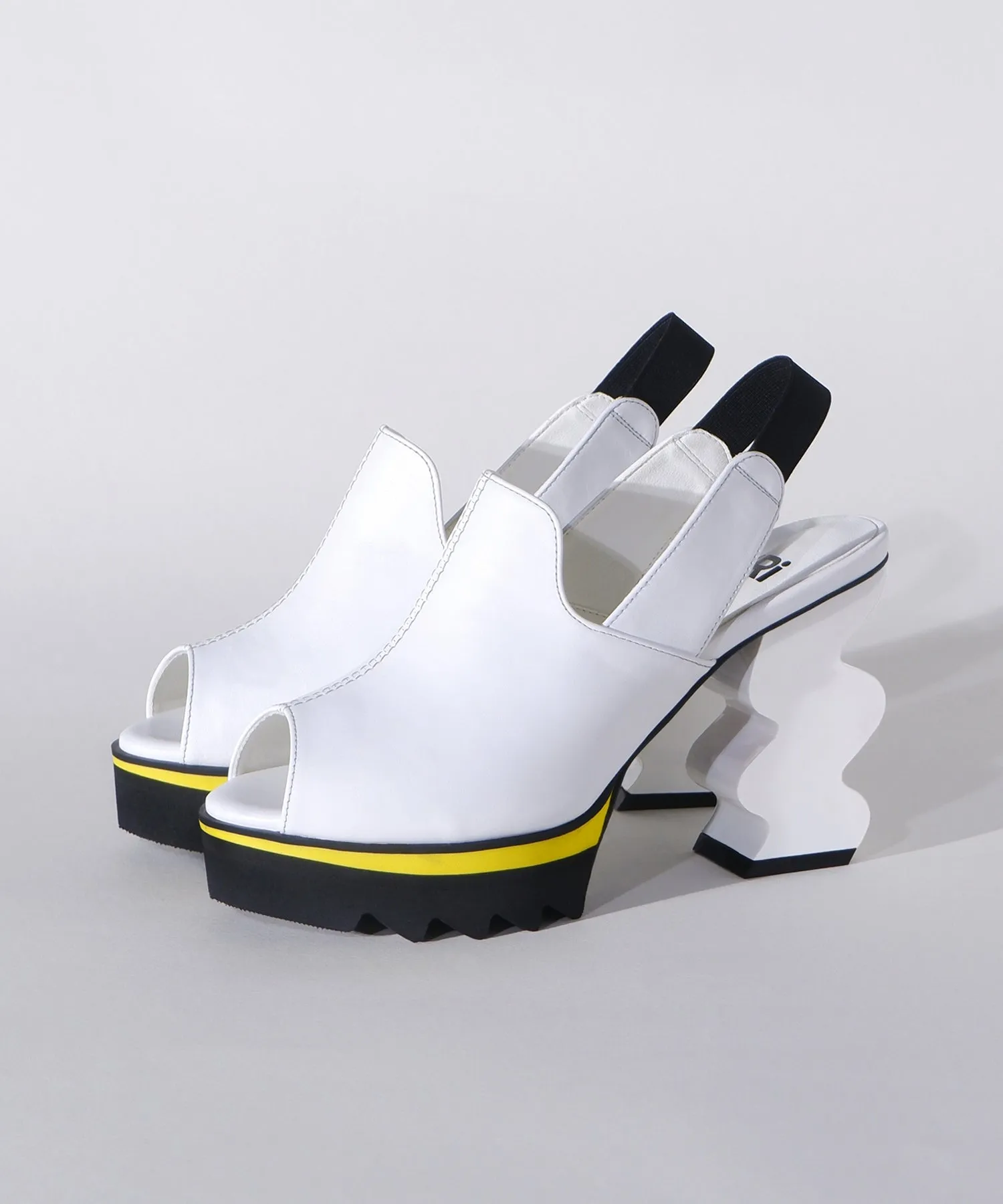 Reila White Open Toe Platform Heel