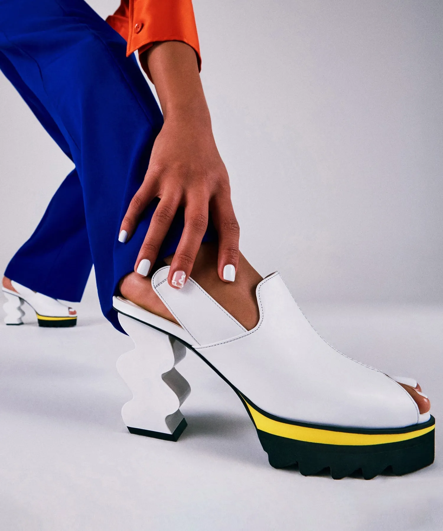 Reila White Open Toe Platform Heel