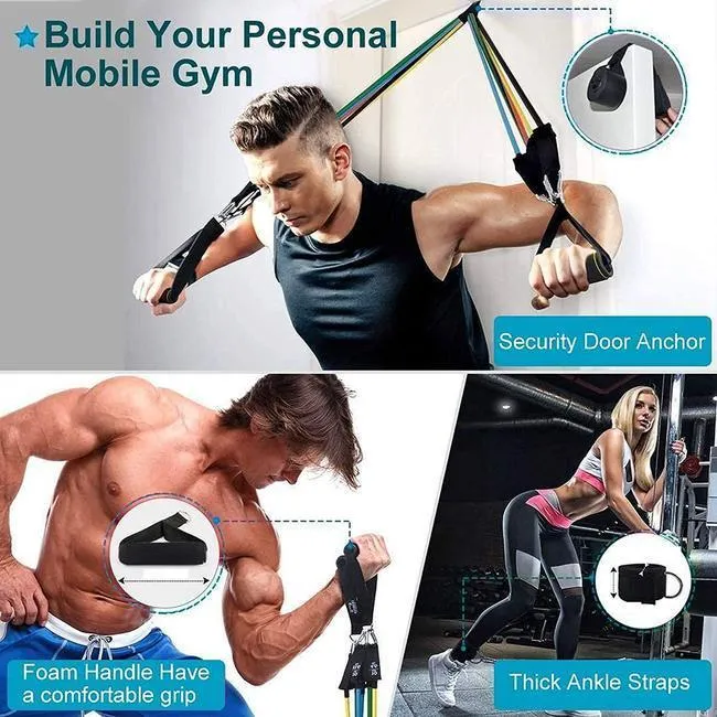 Resistance Home Workout Band (11 Pcs Set)