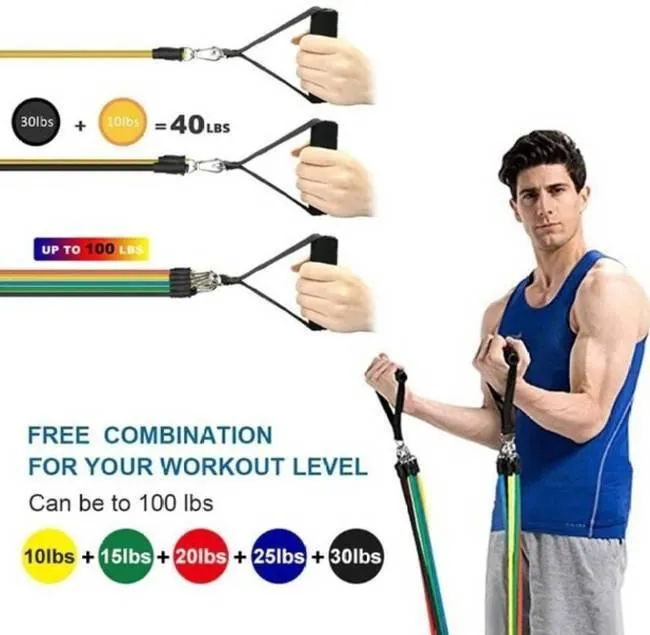 Resistance Home Workout Band (11 Pcs Set)