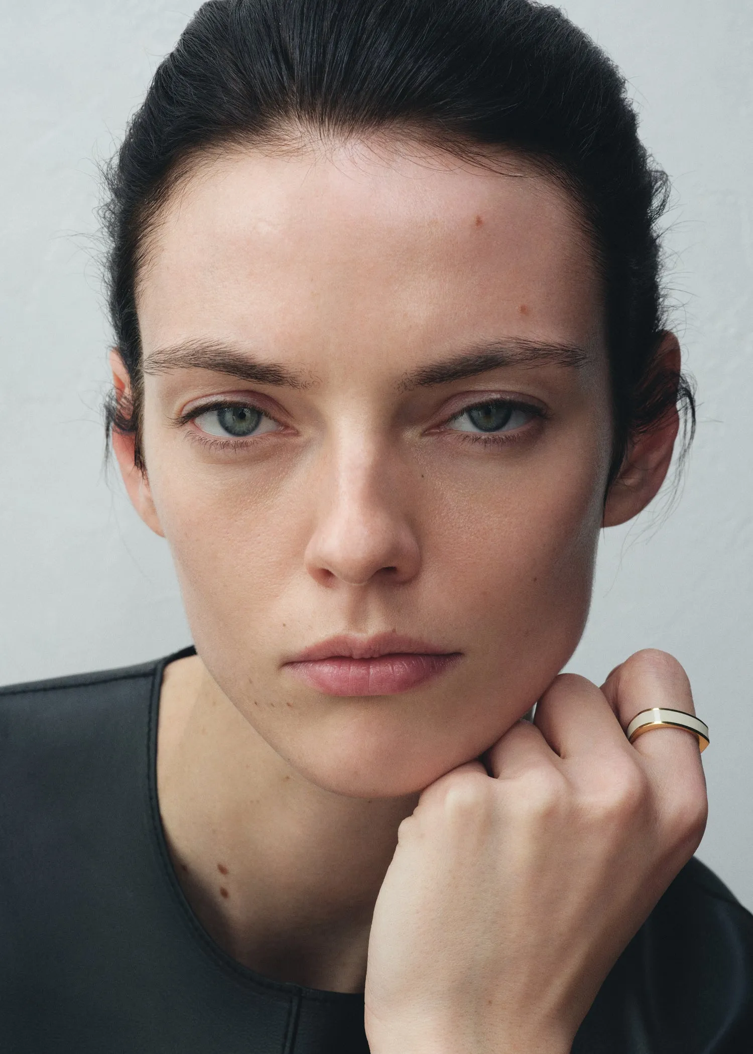 Signature ring ecru/gold