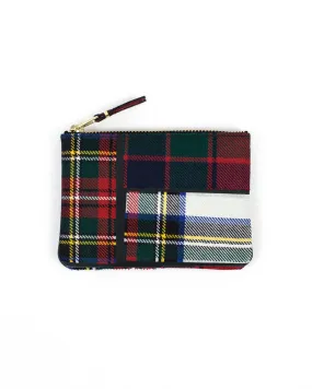 Tartan Patchwork Zip Pouch - Red