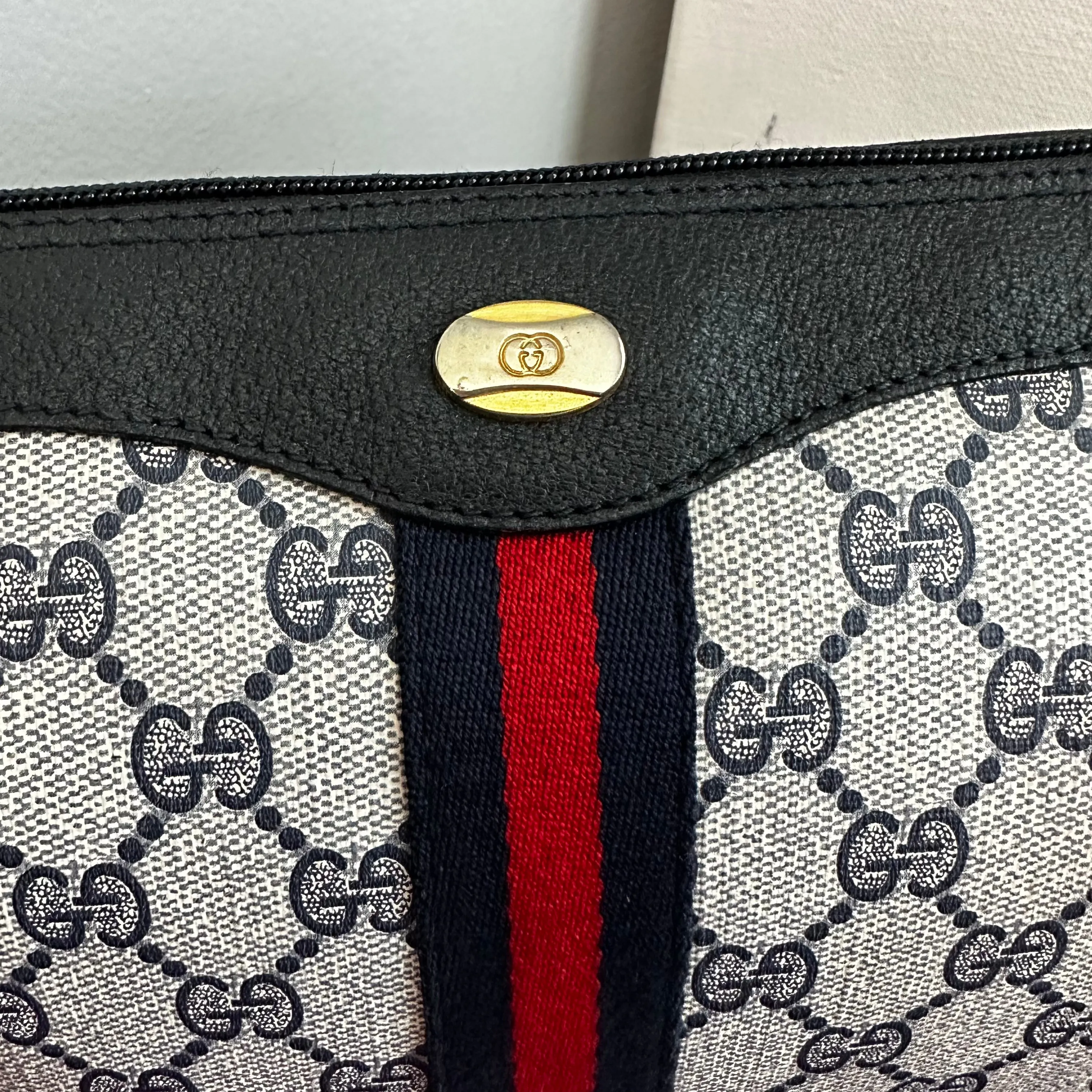 The Junco - Navy Vintage GG Shoulder/Crossbody Bag
