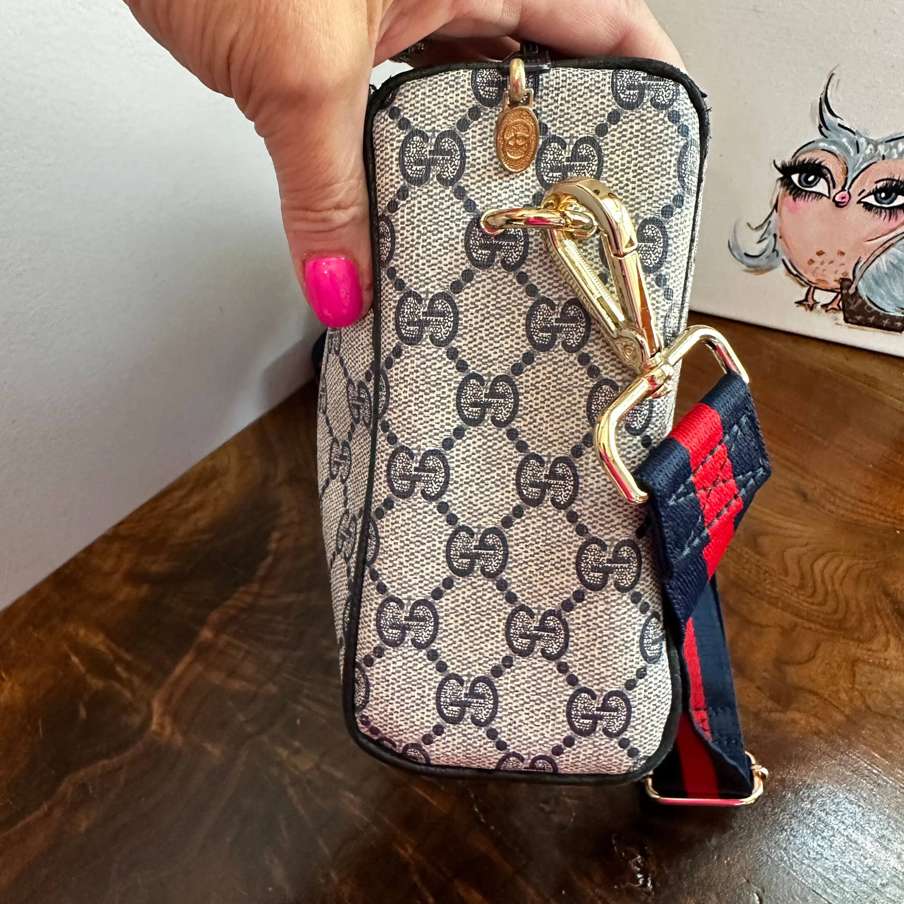 The Junco - Navy Vintage GG Shoulder/Crossbody Bag