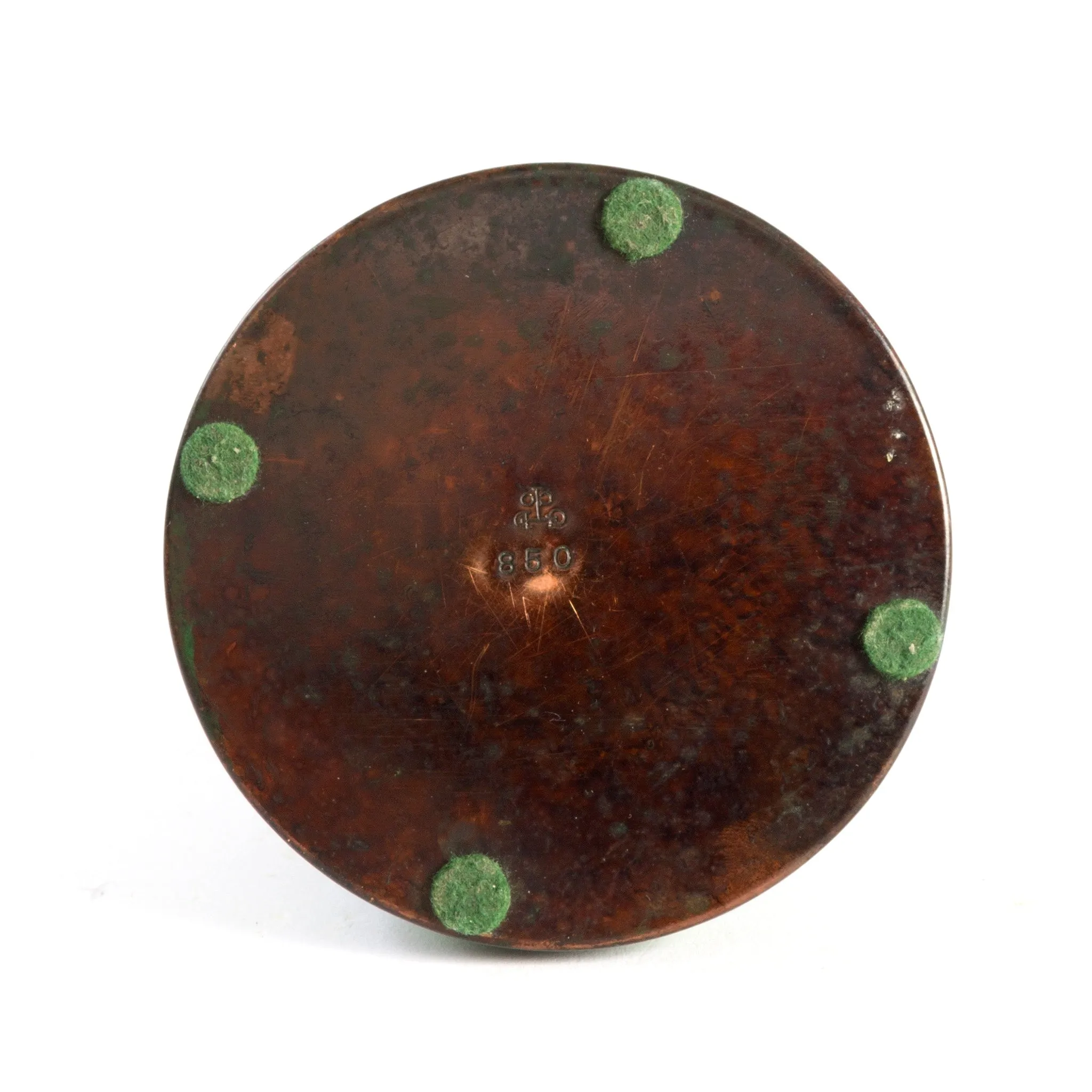 Tiffany Studios New York Bronze and Green Glass Inkwell