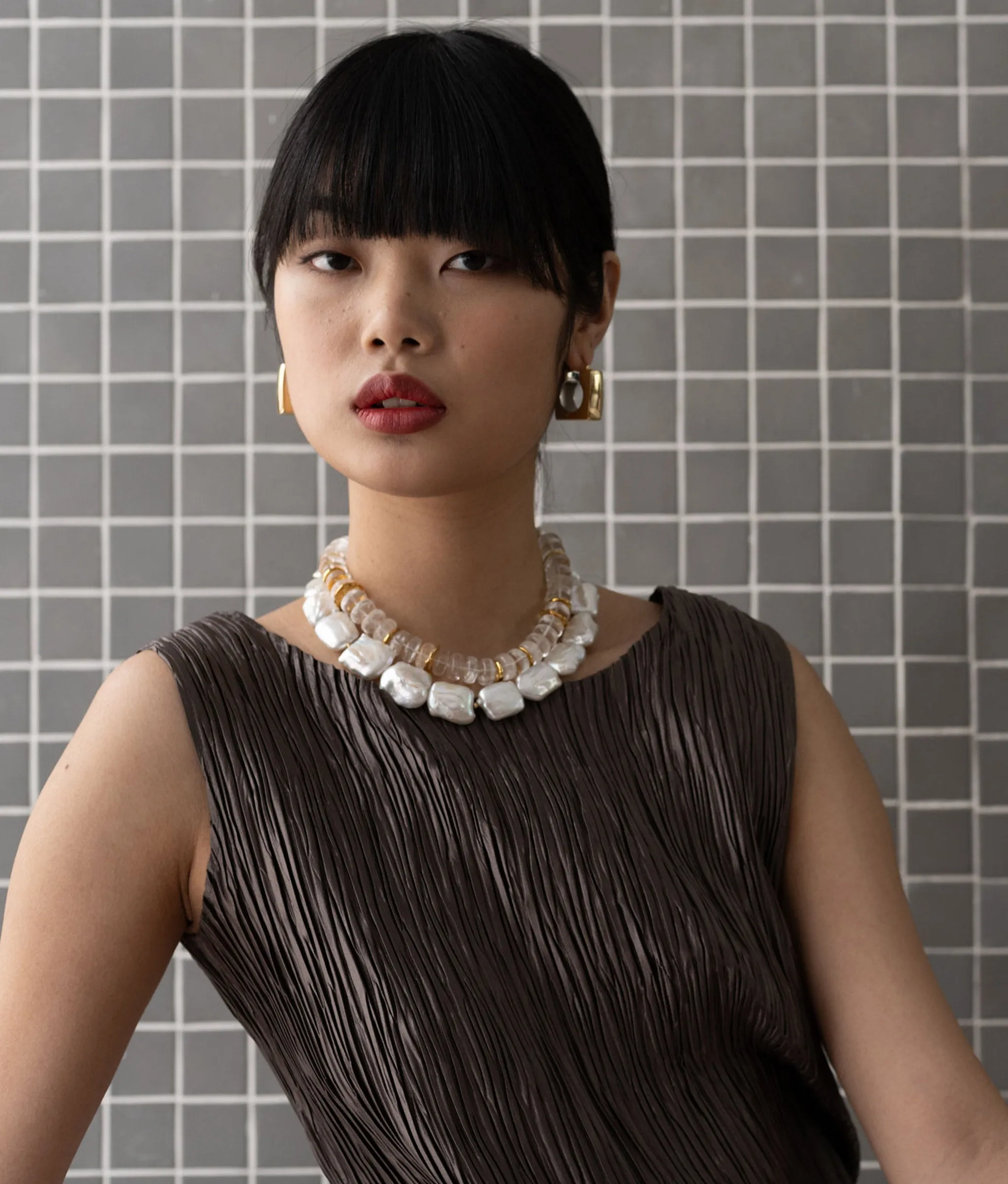Trapeze Hoops in Mixed Metal