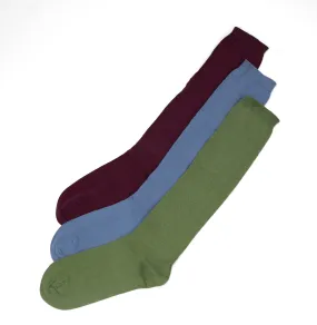 Women's 100% Combed Cotton Knee Hi 3 Pair Pack